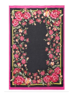 Dolce & Gabbana Silk Rose Print Wrap Scarf