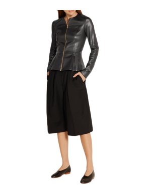 The Row Black Anasta leather jacket