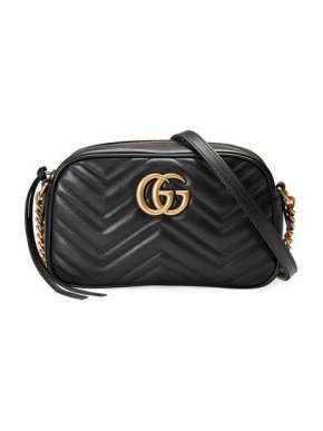 Gucci Black Marmont GG Shoulder Bag