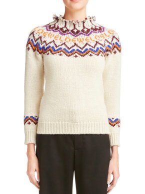 Loewe Logo Fair Isle Knit Sweater