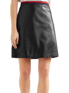 Gucci Grosgrain-trimmed Leather Mini Skirt