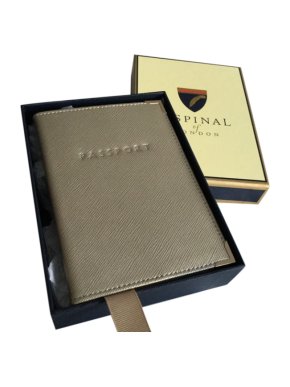 Aspinal of London Pale Gold Metallic Passport Holder