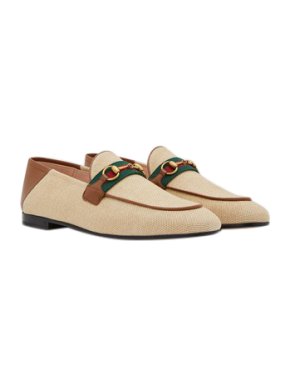 Gucci Foldable Canvas Web Stripe Loafers