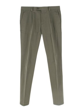 Brunello Cucinelli KhakiCotton Chino Trousers