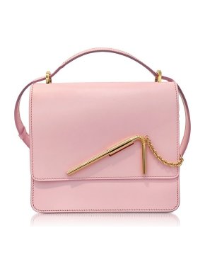 Sophie Hulme Pale Pink Medium Straw Bag