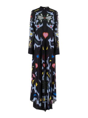 Mary Katrantzou High Neck Pleated Maxi Dress