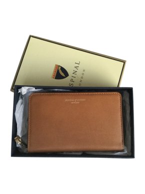 Aspinal tan zip around purse