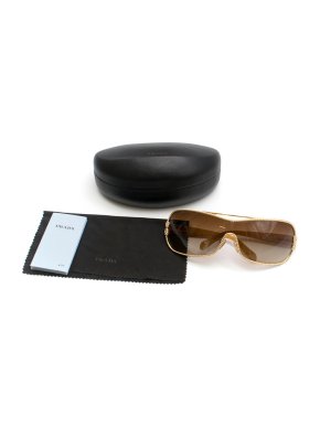 Prada Sunglasses w/ Embroidered Gold Chain Trim