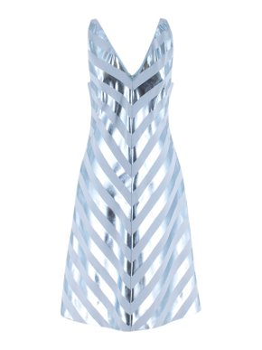 Jonathan Saunders Blue Nicola Foil-Stripe Dress