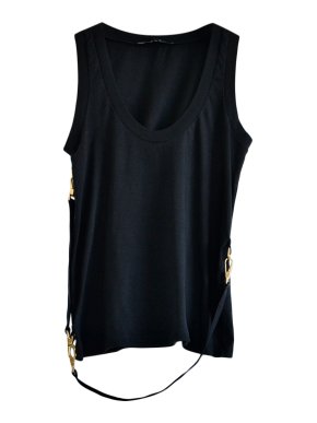 Gucci Black Belted Sleeveless Top