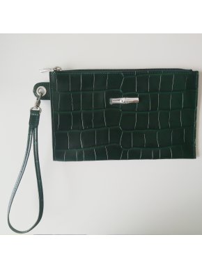 NEW Longchamp Roseau Crocodile Leather Pouch