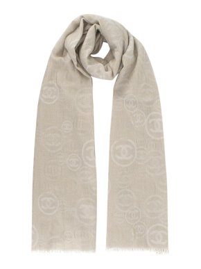 Chanel beige CC Cashmere Scarf