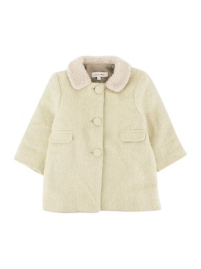 Caramel Light Green Wool Baby Coat