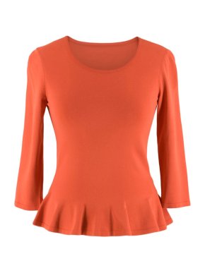 Alaia Coral Peplum Knit Top