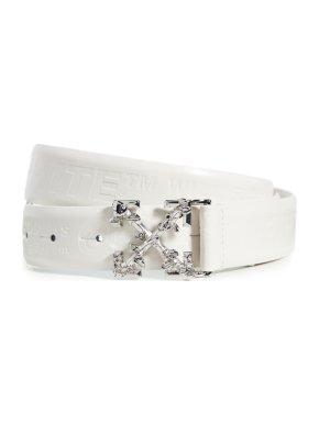 Off White C/O Virgil Abloh White Leather Cross Buckle Belt