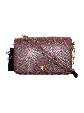 Lauren Ralph Lauren burgundy python print shoulder bag