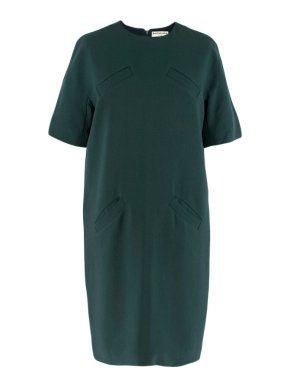 Balenciaga Green Oversized Shift Dress w/ Pockets