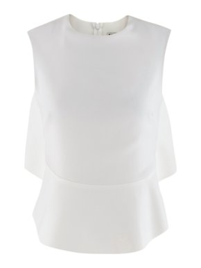 Balenciaga Balenciga White Draped Back Cut-Out Top
