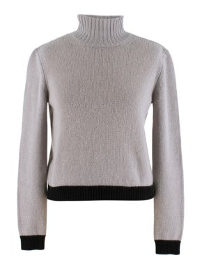 Marni Grey & Black Cashmere Roll Neck Jumper