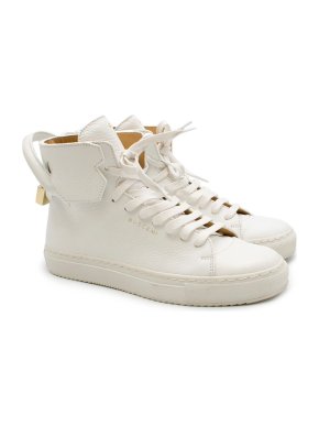 Buscemi 100MM White Leather High-top Sneakers