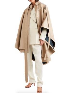 Loewe Convertible asymmetric cotton gabardine cape - current season