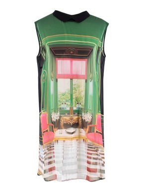 Mary Katrantzou Stamp Print Sheer Silk Dress