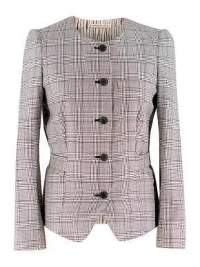 Balenciaga Houndstooth Belted Jacket