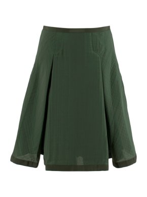 Sacai Luck Green Flared Pleated Skirt