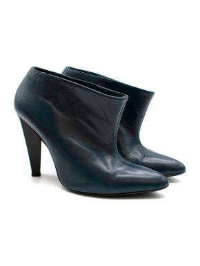 Balenciaga Navy Cone Heel Ankle Boots
