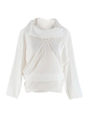 Loewe Button Back Asymmetric White Blouse
