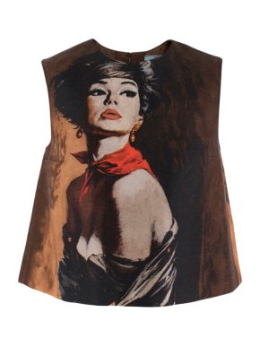 Prada Mikado Wool-blend Sleeveless Top