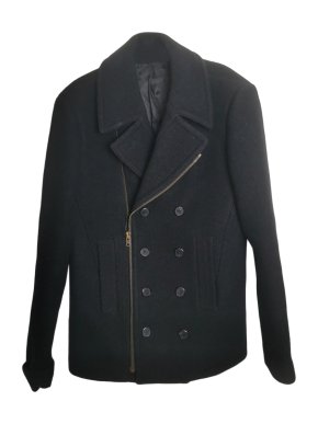 Givenchy black men's tweed wool coat
