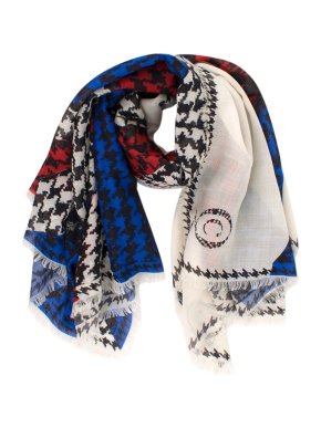 Alexander McQueen Union Jack Houndstooth Skull Scarf