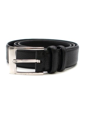 Caruso Black Grained Leather Belt