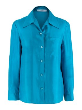 Prada Blue Lightweight Satin Blouse
