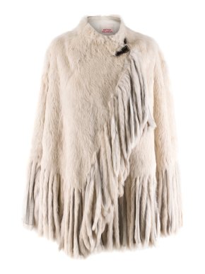 Matthew Williamson Fringe Trim Fur Poncho