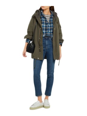 Saint Laurent Khaki Hooded cotton-twill parka