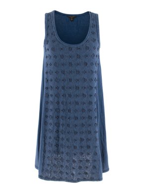Louis Vuitton Blue Embroidered Shift Dress