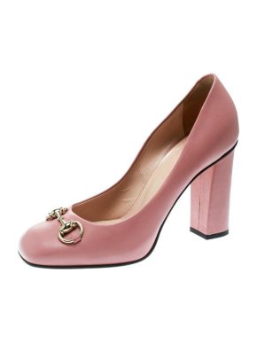 Gucci blush pink horse bit loafer pumps