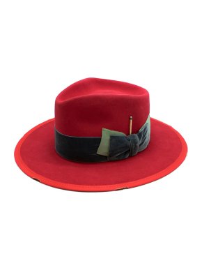 Nick Fouquet Red Island Distressed Matchstick Wool Felt Fedora