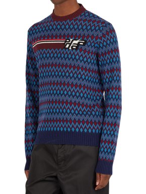 Prada Chevron Logo Knit Sweater