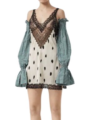 Burberry Lace Panel Animal Print Slip Dress