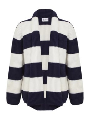 Johnstones of Elgin Bi Colour Cashmere Ribbed Cardigan