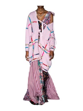 Jonathan Cohen Pink Hand-Embroidered Wool Cardigan