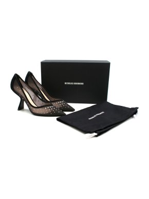 Nicholas Kirkwood Black Suede Lexi Mesh Pumps