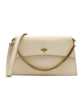 Metier White Roma Shoulder Bag in Smooth Calfskin - Current
