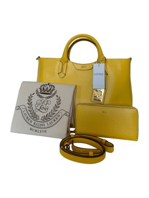Lauren Ralph Lauren yellow leather tote and wallet