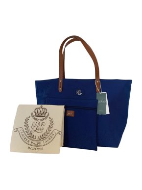 Lauren Ralph Lauren Nylon Leather Trim Shoulder Bag