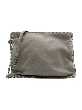 Stella McCartney Grey Faux Suede Falabella Shoulder Bag