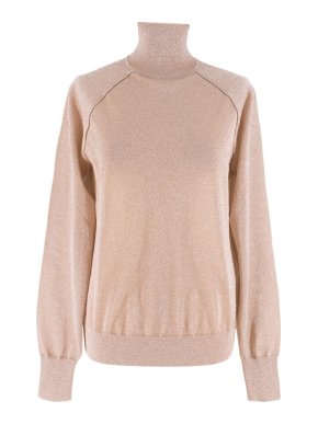 Ninety Percent Pink Metallic Roll Neck Jumper